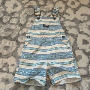Oshkosh B’gosh 3T Aztec Tribal Short Overalls Shortalls Blue Vintage
